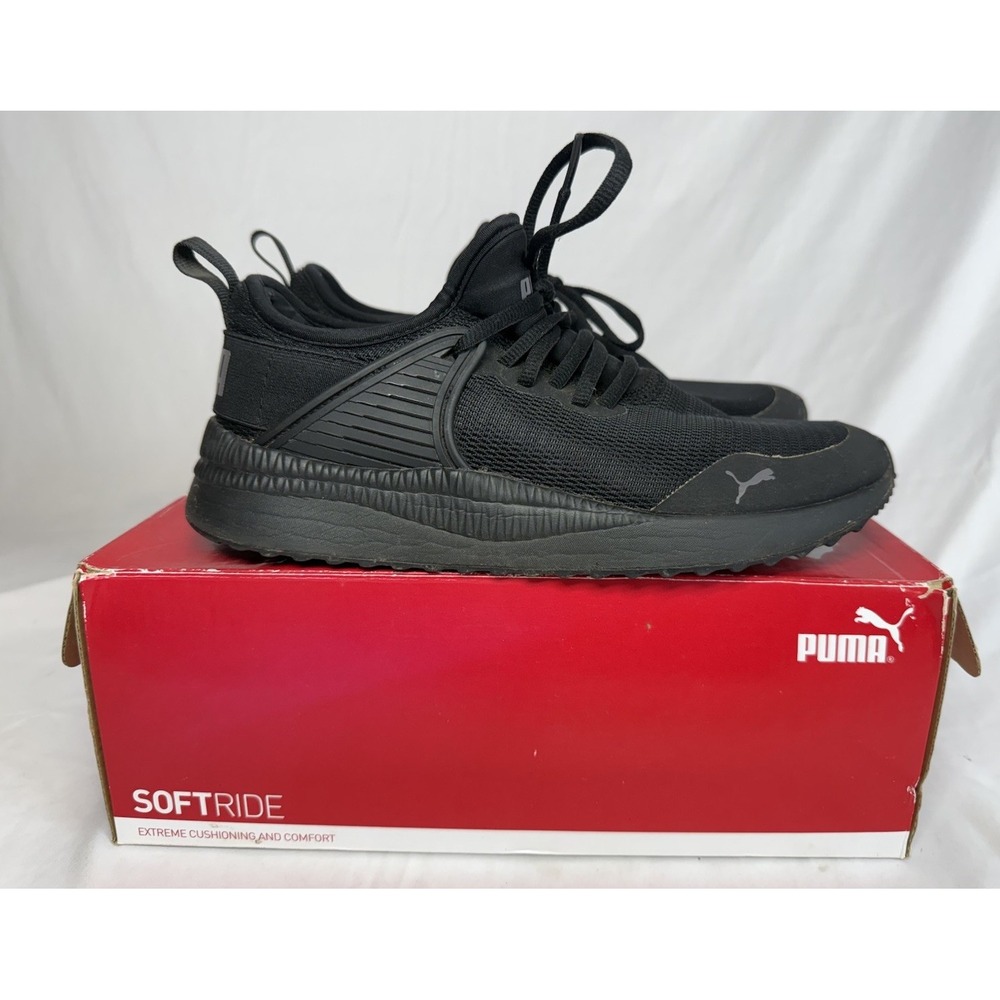 PUMA Juniors Size 6C Pacer Next Cage Black Running Shoes  (366423-01)